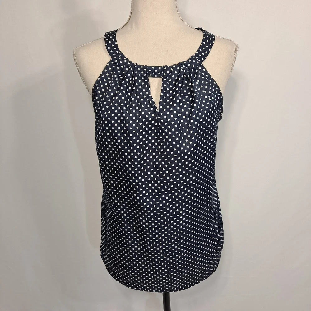 The Limited Blue Polka Dot Sleeveless Top